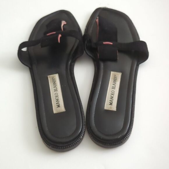 Manolo Blahnik Flat Thong Suede Sandal - Picture 2 of 9